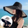 Reversible Wide Brim Sun Protection Hat For Women Foldable UV Travel Bucket Hat 0