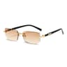 Retro Blue Light Blocking Glasses Rimless Rectangle Fashion Eyewear For Men  Women 10