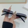 Rimless Geometric Leopard Sunglasses With Gradient UV Protection Lenses 8