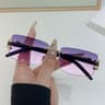 Frameless Rectangle Sunglasses For Men  Women Vintage Fashion UV Style Shades 8