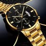 Executive Men Business Watch With Calendar Quartz Movement  Stainless Steel Band 5