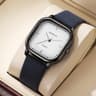 Minimalist Mens Quartz Wristwatch With Leather Strap  Square Dial 8