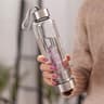 Healing Natural Quartz Water Bottle – Elegant Glass and Stainless Steel, Enhances Well-Being, Hand Wash Only Amethyst Purple