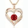 Luxury Red Zircon Pendant Necklace With Rose Flower Gift Box I Love You Gifts For Girlfriend Women  5