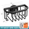 Rustproof Aluminum Sponge Holder For Kitchen Sink With Removable Suction Cup  Brush Storage 8