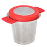 Premium Double Handle Stainless Steel Loose Leaf Tea Infuser With Silicone Lid  Partition 7
