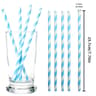 Blue White Striped Biodegradable Paper Straws For Parties And Drinks 5