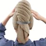 Extra Large Microfiber Hair Towel WrapUltra Absorbent Quick Dry Turban With Elastic Band 7