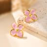 Blossom Charm Waterproof Stainless Steel Flower Stud Earrings For Women 6