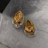 Dual Tone Water Drop Stud Earrings For Women Vintage Gold Silver Statement Jewelry 8