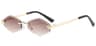 Vintage Polygon Rimless Sunglasses For Women Geometric Metal Frame Fashion Eyewear 10