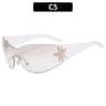Wrap Around Sunglasses With Star Detail UV Punk Eyewear For Women  Men 10
