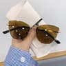 Retro Cat Eye Sunglasses For Women UV Small Metal Frame Vintage Fashion Shades 6