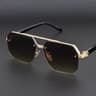 Retro Double Bridge Square Sunglasses With UV Sunglasses Protection  Gradient Metal Frame 9