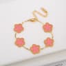 Elegant Stainless Steel Jewelry Set With Five Leaf Flower Necklace Bracelet  Earrings For Women 18