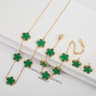 Elegant Stainless Steel Jewelry Set With Five Leaf Flower Necklace Bracelet  Earrings For Women 31