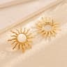 Radiant Sun Earrings In Stainless Steel Waterproof Hollow Gold Statement Earrings For Women 6