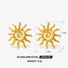 Radiant Sun Earrings In Stainless Steel Waterproof Hollow Gold Statement Earrings For Women 9