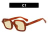 Vintage Square Sunglasses With Rivet Accents Thick Frame Fashion Shades 3