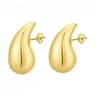 Sterling Silver Chunky Dome Water Drop Earrings Gold Plating For Women 7