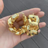 Elegant Gold Hoop Earrings With Floral Design Gold Color For Everyday Wear 6