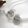 Retro Geometric Stud Earrings For Women Stainless Steel Twisted Knot Statement Earrings 10