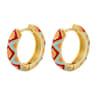 Elegant Geometric Hoop Earrings Gold Plated Enamel Small Hoop Earrings For Women 6