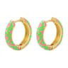 Elegant Geometric Hoop Earrings Gold Plated Enamel Small Hoop Earrings For Women 8