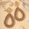 Water Drop Earrings Handmade Crystal Beaded Long Dangle Statement Earrings For Women 7
