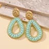 Water Drop Earrings Handmade Crystal Beaded Long Dangle Statement Earrings For Women 16