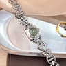 Luxury Womens Square Watch With Skeleton Dial Roman Numerals  Quartz Movement 5