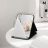 Portable Compact Makeup Mirror With PU Leather Cover Foldable Travel Mirror For Desk  Pocket Use 6