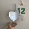 Heart Shaped Makeup Mirror With Clear Acrylic Base Double Sided Desktop Vanity Mirror 8