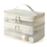 Double Layer Travel Cosmetic Bag Large Capacity Transparent Makeup Organizer 7