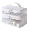 Double Layer Travel Cosmetic Bag Large Capacity Transparent Makeup Organizer 10