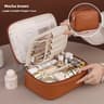 LuxeCarry Large Capacity Travel Makeup Bag PU Leather Cosmetic Organizer For Women 9