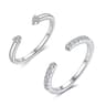 Radiant Adjustable Moissanite Wedding Band In 925 Sterling Silver 0