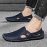 Mens Breathable Leather Loafers Hand Sewn Driving Shoes 9