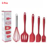 5 Piece Silicone Baking Tool Set Cooking Utensils With Spatula Whisk Brush And Scrapers 6