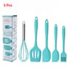 5 Piece Silicone Baking Tool Set Cooking Utensils With Spatula Whisk Brush And Scrapers 8
