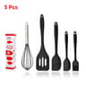 5 Piece Silicone Baking Tool Set Cooking Utensils With Spatula Whisk Brush And Scrapers 9