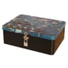 Vintage Tinplate Storage Box With Lock Key Metal Jewelry Keepsake Organizer 8