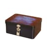 Vintage Tinplate Storage Box With Lock Key Metal Jewelry Keepsake Organizer 10