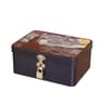 Vintage Tinplate Storage Box With Lock Key Metal Jewelry Keepsake Organizer 12