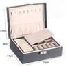 Double Layer Jewelry Organizer Box PU Leather Storage Case For Rings Earrings And Necklaces 10