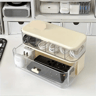 Double Layer Cable Organizer Box Transparent Desk Storage Drawer 0