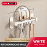 Wall Mounted Kitchen Hook Rack No Drill Utensil Organizer With Chopping Board Holder 9
