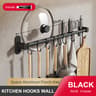 Wall Mounted Kitchen Hook Rack No Drill Utensil Organizer With Chopping Board Holder 10