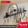 Wall Mounted Kitchen Hook Rack No Drill Utensil Organizer With Chopping Board Holder 11