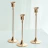 3 Piece Brass Gold Candlestick Holder Set For Stick Candles And Event Decor 7